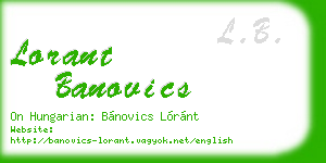 lorant banovics business card