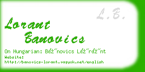 lorant banovics business card
